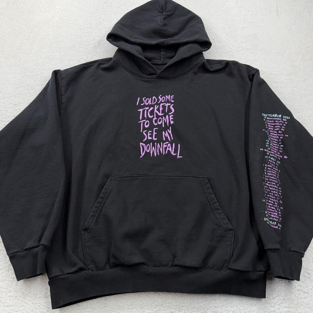 Machine Gun Kelly Tickets To My Downfall 2021 Tour Hoodie Black Mens 2XL MGK